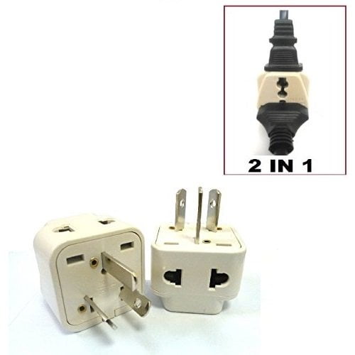 Universal Type L Ckitze BA12-2PK 2 in 1 USA to Italy Plug Adapter 2 Pack 